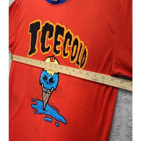 Genuine Authentic Garments Ice-cold Ice Cream Skull Embroidered Designer T-Shirt - Picture 6 of 7